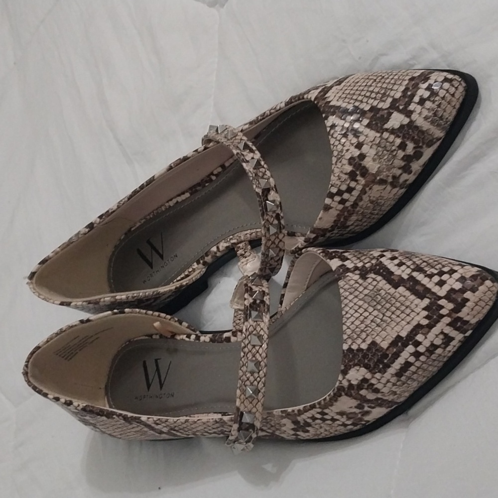 Snake Print Ballet Flats New No Tags Size 7 1/2